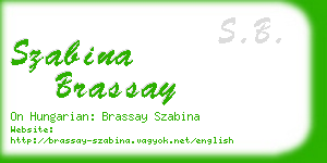 szabina brassay business card